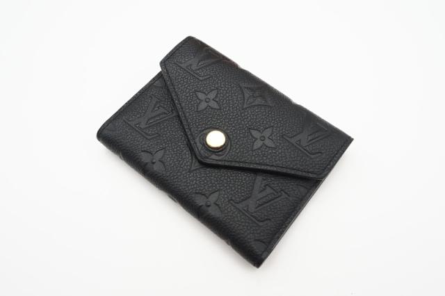 ★3日以内返品可★ 極美品 LOUIS VUITTON ルイ・ヴィトン アンプラント ポルトフォイユヴィクトリーヌ M64060 三つ折り財布 ブラック カーフレザー レディース_2