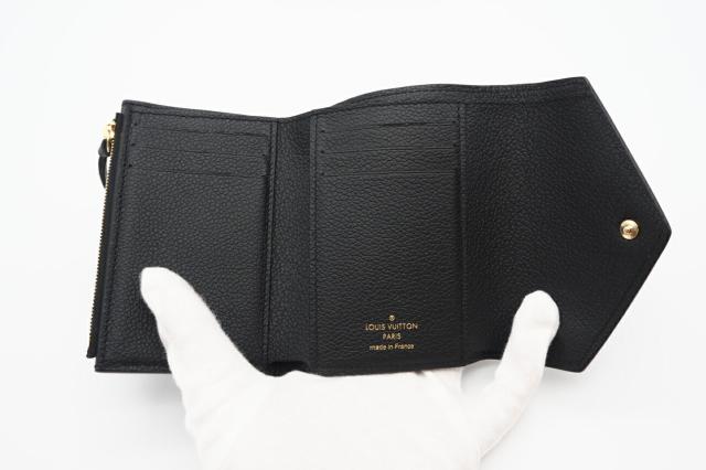 ★3日以内返品可★ 極美品 LOUIS VUITTON ルイ・ヴィトン アンプラント ポルトフォイユヴィクトリーヌ M64060 三つ折り財布 ブラック カーフレザー レディース_8