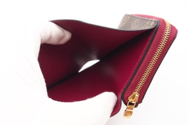 ★3日以内返品可★ 美品 LOUIS VUITTON ルイ・ヴィトン モノグラム ポルトフォイユ ルー フューシャ M82377 二つ折り財布 ブラウン レッド コーティングキャンバス レディース