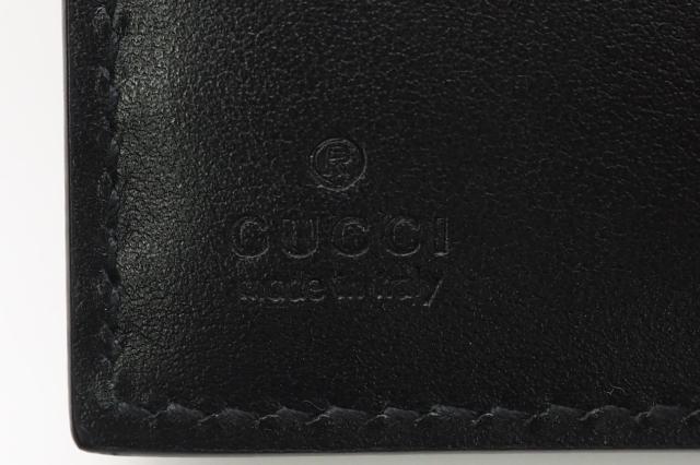 ★3日以内返品可★ 極美品 GUCCI グッチ GGエンボス レザー コンパクトウォレット 625555 二つ折り財布 ブラック レザー メンズ_11