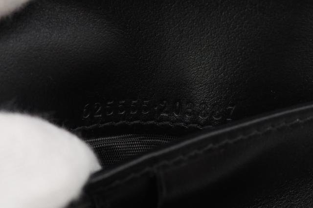 ★3日以内返品可★ 極美品 GUCCI グッチ GGエンボス レザー コンパクトウォレット 625555 二つ折り財布 ブラック レザー メンズ_12