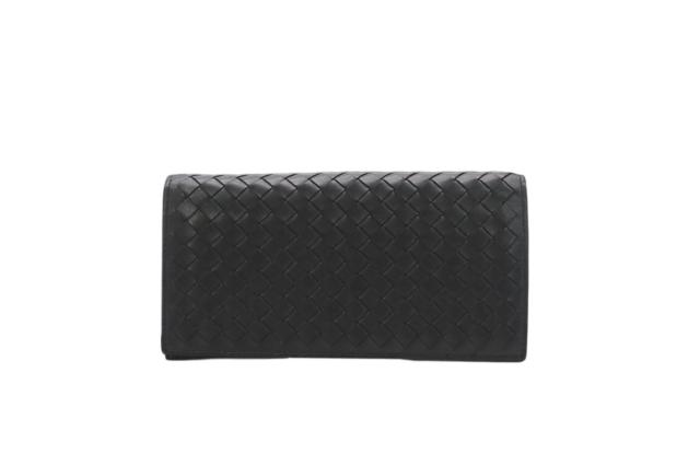 ★3日以内返品可★ BOTTEGAVENETA ボッテガヴェネタ イントレチャート レザー 二つ折長財布 156819 長財布 ブラック レザー レディース_1