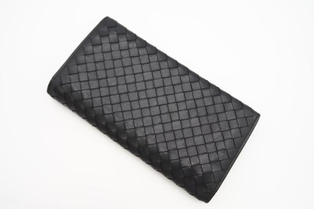 ★3日以内返品可★ BOTTEGAVENETA ボッテガヴェネタ イントレチャート レザー 二つ折長財布 156819 長財布 ブラック レザー レディース_3