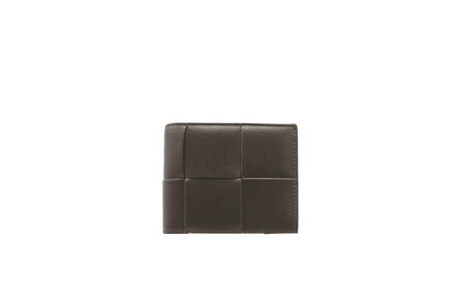 ★3日以内返品可★ 極美品 BOTTEGAVENETA ボッテガヴェネタ イントレチャート大 レザー カセット バイカラー 二つ折りコンパクトウォレット カーキ ベージュ 649603 二つ折り財布 バイカラー カーキ レザー メンズ_1