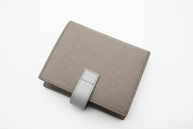 ★3日以内返品可★ 美品 CELINE セリーヌ レザー スモール ストラップウォレット バイカラー ぺブル ミネラル 10H263BRU.10PI 二つ折り財布 バイカラー ベージュ　ブルー グレインカーフレザー レディース_3