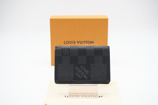 ★3日以内返品可★ 極美品 LOUIS VUITTON ルイ・ヴィトン グラフィット オーガナイザードゥポッシュ N60431 カードケース ブラック コーティングキャンバス メンズ