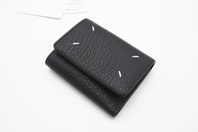 ★3日以内返品可★ 極美品 MAISON MARGIELA メゾンマルジェラ グレインレザー スリーフォールドウォレット SA3UI0010 三つ折り財布 ブラック レザー グレインレザー レディース_2