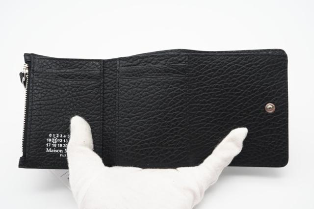 ★3日以内返品可★ 極美品 MAISON MARGIELA メゾンマルジェラ グレインレザー スリーフォールドウォレット SA3UI0010 三つ折り財布 ブラック レザー グレインレザー レディース_8
