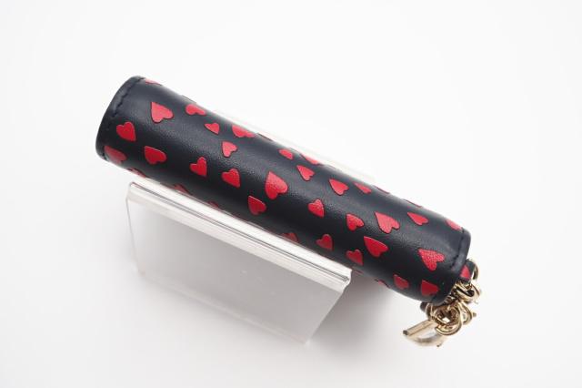 ★3日以内返品可★ 極美品 Dior ディオール レザー I LOVE PARIS レディディオール コンパクトウォレット 二つ折り財布 ネイビー レッド レザー レディース_4
