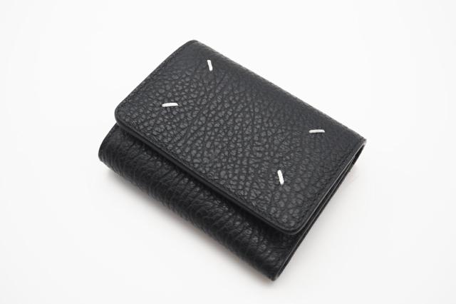 ★3日以内返品可★ 極美品 MAISON MARGIELA メゾンマルジェラ グレインレザー スリーフォールドウォレット SA3UI0010 三つ折り財布 ブラック レザー グレインレザー レディース_2