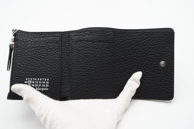 ★3日以内返品可★ 極美品 MAISON MARGIELA メゾンマルジェラ グレインレザー スリーフォールドウォレット SA3UI0010 三つ折り財布 ブラック レザー グレインレザー レディース_8
