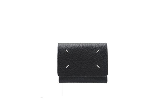 ★3日以内返品可★ 極美品 MAISON MARGIELA メゾンマルジェラ グレインレザー スリーフォールドウォレット SA3UI0010 三つ折り財布 ブラック レザー グレインレザー レディース_1