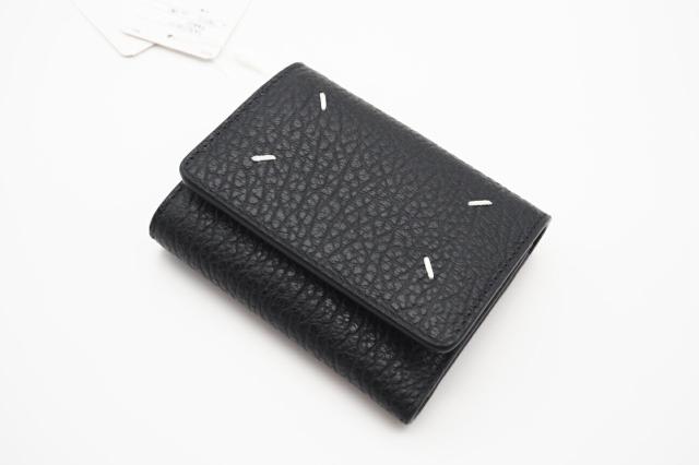 ★3日以内返品可★ 極美品 MAISON MARGIELA メゾンマルジェラ グレインレザー スリーフォールドウォレット SA3UI0010 三つ折り財布 ブラック レザー グレインレザー レディース_2
