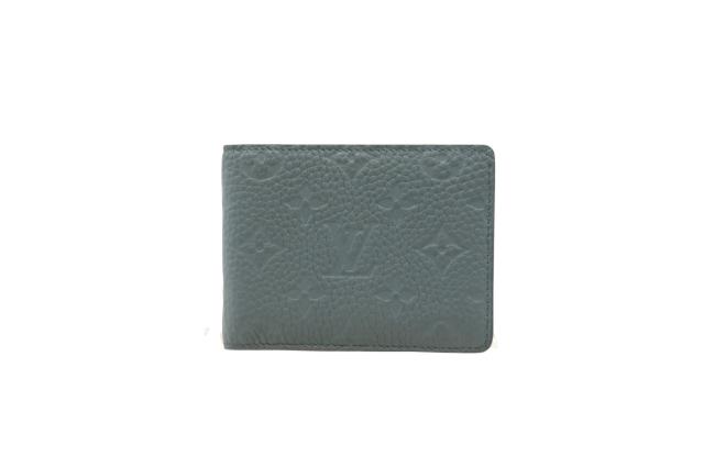 ★3日以内返品可★ 極美品 LOUIS VUITTON ルイ・ヴィトン トリヨン ポルトフォイユ ミュルティプル リバーストーン コンパクトウォレット ヴェール M14252 二つ折り財布 グレー トリヨンレザー メンズ_1