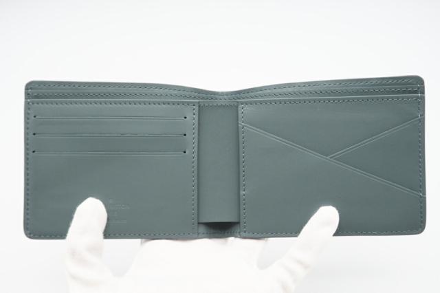 ★3日以内返品可★ 極美品 LOUIS VUITTON ルイ・ヴィトン トリヨン ポルトフォイユ ミュルティプル リバーストーン コンパクトウォレット ヴェール M14252 二つ折り財布 グレー トリヨンレザー メンズ_8