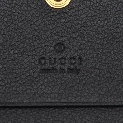 ★3日以内返品可★ 極美品 GUCCI グッチ GGエンボス レザー カードケースウォレット 676150 二つ折り財布 ブラック レザー レディース_10