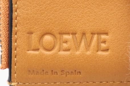 ★3日以内返品可★ 美品 LOEWE ロエベ ソフトグレインカーフ スモール バーティカル ウォレット C660S86X01 三つ折り財布 オレンジ カーフレザー レディース_9