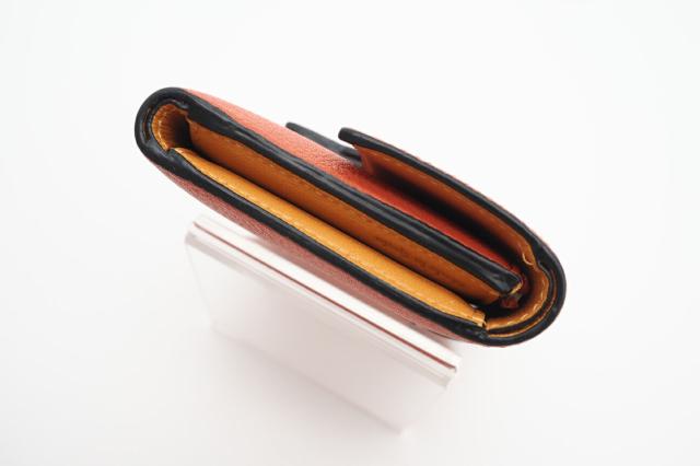 ★3日以内返品可★ 美品 LOEWE ロエベ ソフトグレインカーフ スモール バーティカル ウォレット C660S86X01 三つ折り財布 オレンジ カーフレザー レディース_7