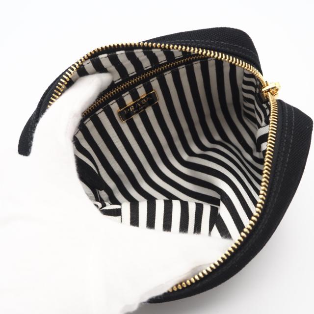 ★3日以内返品可★ 極美品 PRADA プラダ キャンバス カナパロゴ ポーチ NERO 1NA021 ポーチ ブラック・ホワイト キャンバス レディース_7