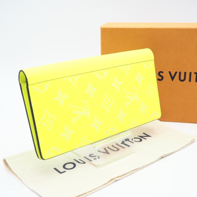 ★3日以内返品可★ 極美品 LOUIS VUITTON ルイ・ヴィトン タイガラマ ポルトフォイユブラザ NM ジョーヌ M30947 長財布 イエロー レザー メンズ