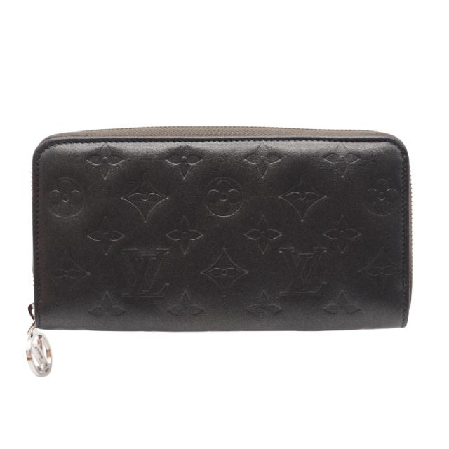 ★3日以内返品可★ 美品 LOUIS VUITTON ルイ・ヴィトン モノグラム ラムレザー ジッピーウォレット M81763 長財布 シルバー グレー レザー レディース_1