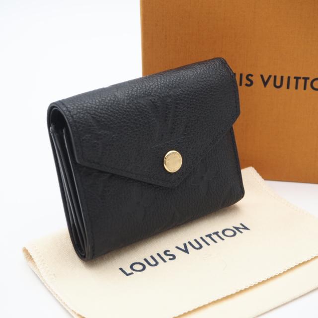★3日以内返品可★ 美品 LOUIS VUITTON ルイ・ヴィトン アンプラント ポルトフォイユゾエ ノワール M62935 三つ折り財布 ブラック レザー レディース