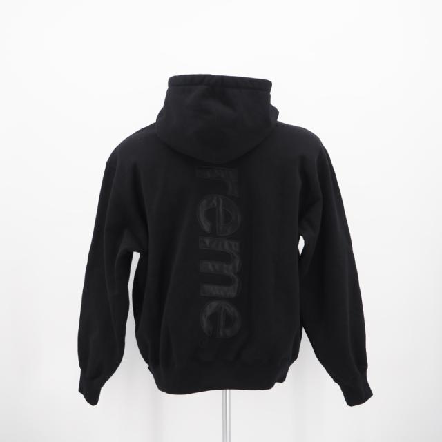 ★3日以内返品可★ 美品 Supreme シュプリーム コットン Satin Applique Hooded Sweatshirt パーカー プルオーバー フーディ ブラック 170/92A S S - パーカー ブラック ポリエステル レディース_2