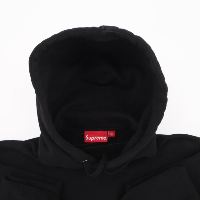 ★3日以内返品可★ 美品 Supreme シュプリーム コットン Satin Applique Hooded Sweatshirt パーカー プルオーバー フーディ ブラック 170/92A S S - パーカー ブラック ポリエステル レディース_6