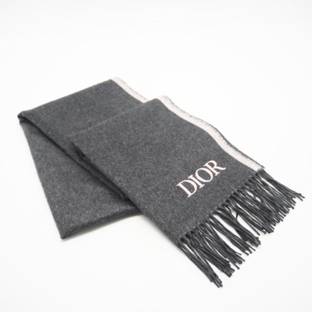 ★3日以内返品可★ 未使用 Dior ディオール シルク ダブルフェース マフラー 93E0015DH001 マフラー グレー・ピンク シルク レディース