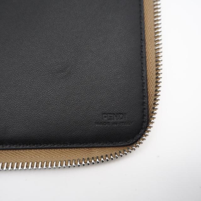 ★3日以内返品可★ 美品 FENDI フェンディ フェンディロゴ レザー クラッチバッグ 7N0167 クラッチバッグ ベージュ レザー メンズ_12