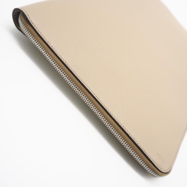 ★3日以内返品可★ 美品 FENDI フェンディ フェンディロゴ レザー クラッチバッグ 7N0167 クラッチバッグ ベージュ レザー メンズ_4