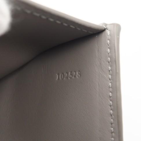 ★3日以内返品可★ 美品 LOEWE ロエベ テクスチャードクラシックカーフ スリム コンパクト ウォレット シェルグレー C779W73X01 二つ折り財布 グレー レザー レディース_14