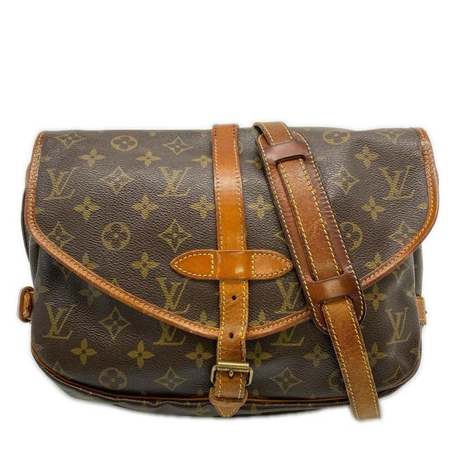 ★3日以内返品可★ LOUIS VUITTON ルイ・ヴィトン モノグラム ソミュール30 M42256 ショルダーバッグ ブラウン コーティングキャンバス レザー レディース_1