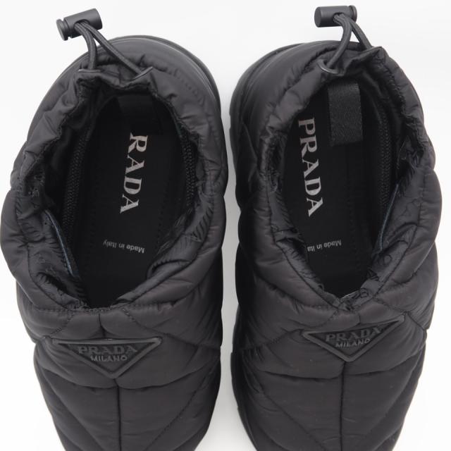 ★3日以内返品可★ 極美品 PRADA プラダ キルティング ナイロン ロゴ パディングブーツ 7 24 1S704M ブーツ ブラック ナイロン レディース_12