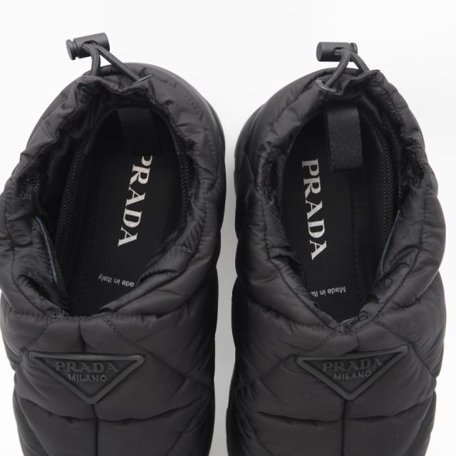 ★3日以内返品可★ 極美品 PRADA プラダ キルティング ナイロン ロゴ パディングブーツ 7 24 1S704M ブーツ ブラック ナイロン レディース_13