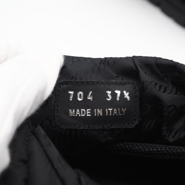 ★3日以内返品可★ 極美品 PRADA プラダ キルティング ナイロン ロゴ パディングブーツ 7 24 1S704M ブーツ ブラック ナイロン レディース_16