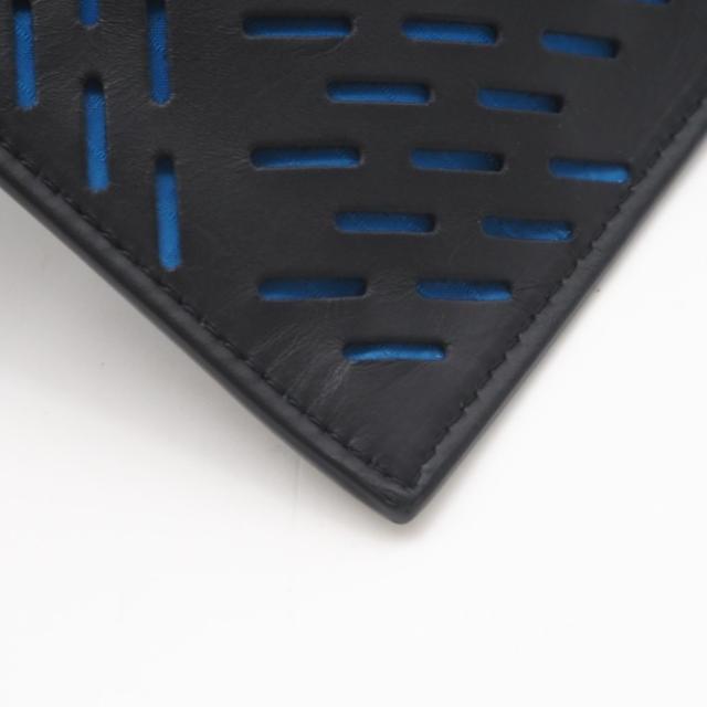 ★3日以内返品可★ 美品 BOTTEGAVENETA ボッテガヴェネタ なめし革 パンチング クラッチペダル御徒面子 - クラッチペダル御徒面子 黒いこと 青味 なめし革 ナイロン メンズ