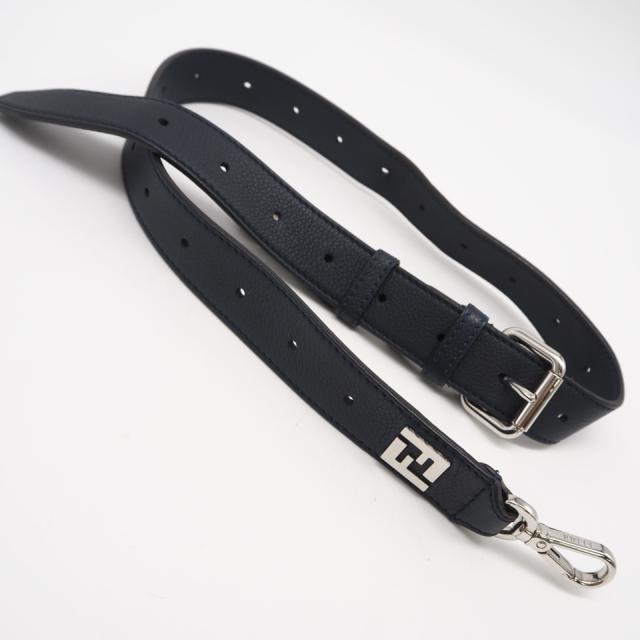 ★3日以内返品可★ 美品 FENDI フェンディ レザー ロゴ ショルダーバッグ 7VA604 ショルダーバッグ ネイビー・ブラウン レザー メンズ_10