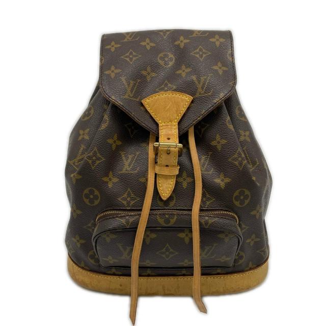 ★3日以内返品可★ LOUIS VUITTON ルイ・ヴィトン モノグラム ミニモンスリ M51137 リュック・デイパック ブラウン コーティングキャンバス レザー レディース_1