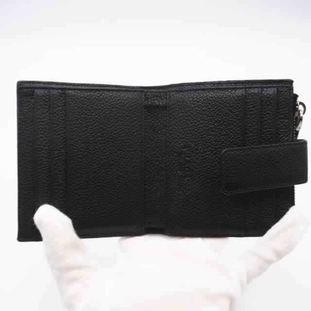 ★3日以内返品可★ 美品 PRADA プラダ ヴィッテロ マイクログレイン トライアングル コンパクトウォレット 2MC066 二つ折り財布 ブラック レザー メンズ_12