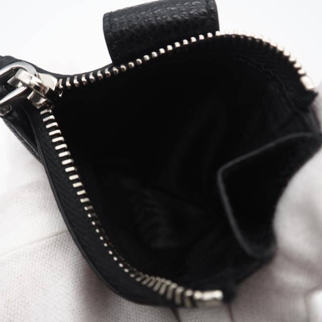 ★3日以内返品可★ 美品 PRADA プラダ ヴィッテロ マイクログレイン トライアングル コンパクトウォレット 2MC066 二つ折り財布 ブラック レザー メンズ_14