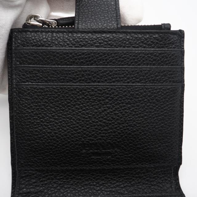 ★3日以内返品可★ 美品 PRADA プラダ ヴィッテロ マイクログレイン トライアングル コンパクトウォレット 2MC066 二つ折り財布 ブラック レザー メンズ_16