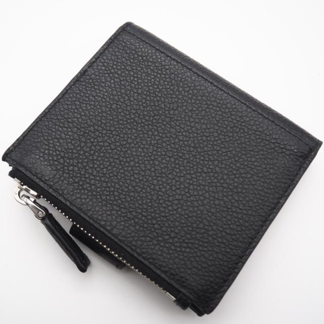 ★3日以内返品可★ 美品 PRADA プラダ ヴィッテロ マイクログレイン トライアングル コンパクトウォレット 2MC066 二つ折り財布 ブラック レザー メンズ_2