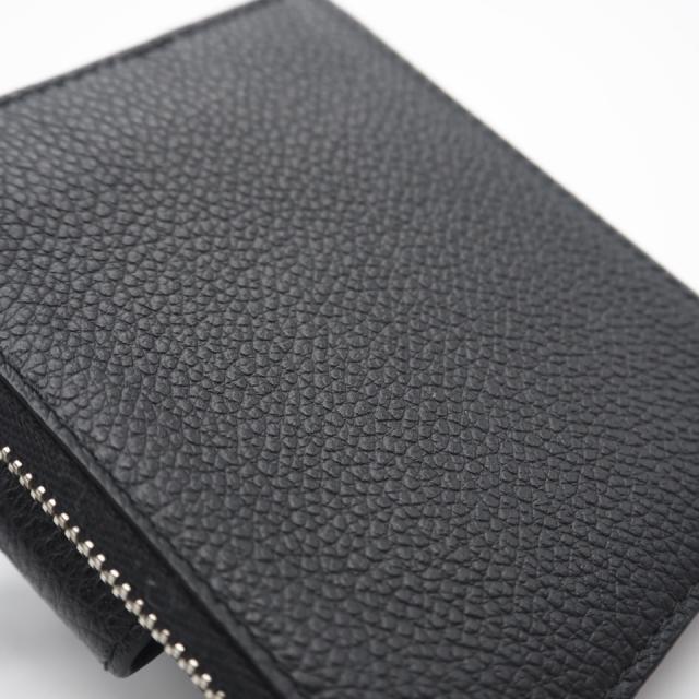 ★3日以内返品可★ 美品 PRADA プラダ ヴィッテロ マイクログレイン トライアングル コンパクトウォレット 2MC066 二つ折り財布 ブラック レザー メンズ_3