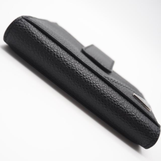 ★3日以内返品可★ 美品 PRADA プラダ ヴィッテロ マイクログレイン トライアングル コンパクトウォレット 2MC066 二つ折り財布 ブラック レザー メンズ_5