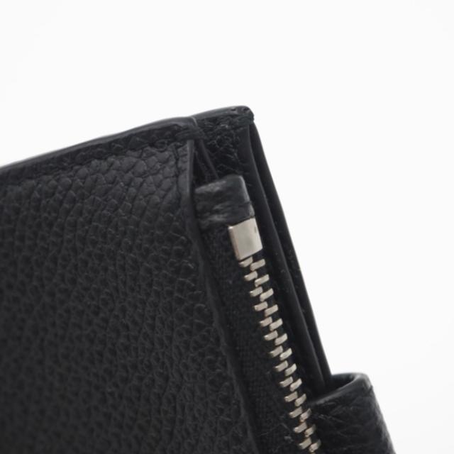 ★3日以内返品可★ 美品 PRADA プラダ ヴィッテロ マイクログレイン トライアングル コンパクトウォレット 2MC066 二つ折り財布 ブラック レザー メンズ_8