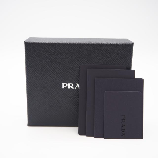 ★3日以内返品可★ 美品 PRADA プラダ ヴィッテロ マイクログレイン トライアングル コンパクトウォレット 2MC066 二つ折り財布 ブラック レザー メンズ_18