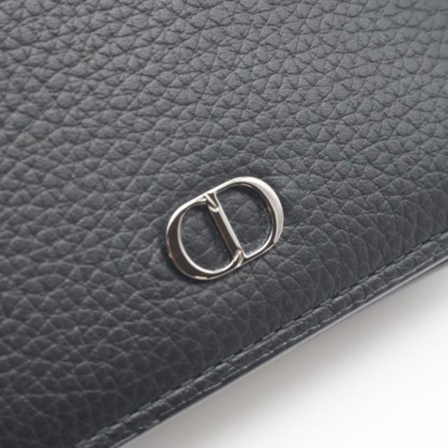 ★3日以内返品可★ 極美品 Dior ディオール CD Icon 二つ折り名刺入れ 2ESCH136 名刺入れ ブラック カーフレザー