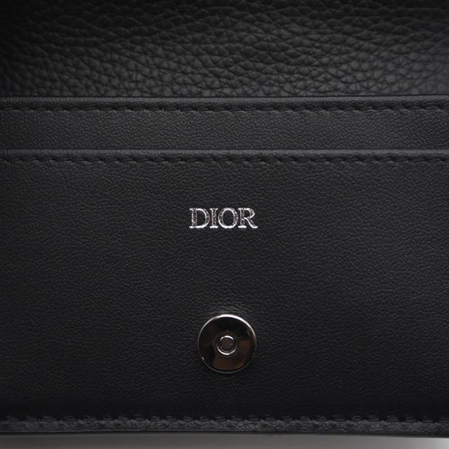 ★3日以内返品可★ 極美品 Dior ディオール CD Icon 二つ折り名刺入れ 2ESCH136 名刺入れ ブラック カーフレザー