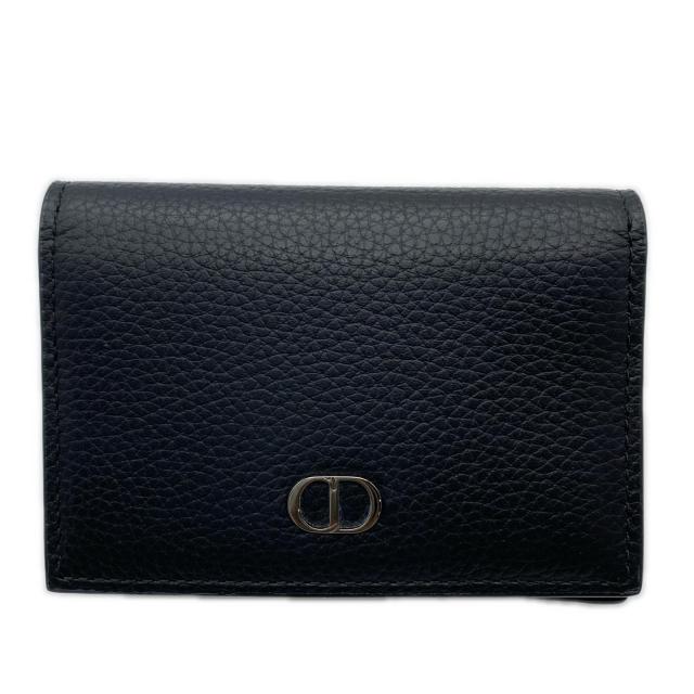 ★3日以内返品可★ 極美品 Dior ディオール CD Icon 二つ折り名刺入れ 2ESCH136 名刺入れ ブラック カーフレザー